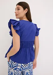 Bluse i 100% bomull med knytebånd, bonprix