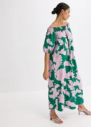 Off shoulder-kjole i 100% bomull med trykt mønster, bonprix