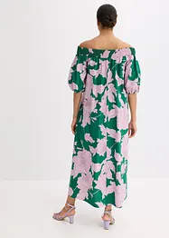 Off shoulder-kjole i 100% bomull med trykt mønster, bonprix