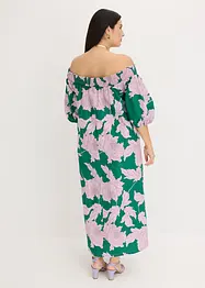 Off shoulder-kjole i 100% bomull med trykt mønster, bonprix