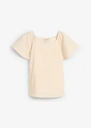 Trikotbluse med hullbroderi, bonprix