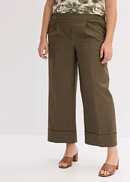 Bukse med legg i bomull med stretch, bonprix