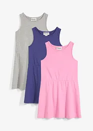 Jerseykjole med økologisk bomull (3-pack), bonprix