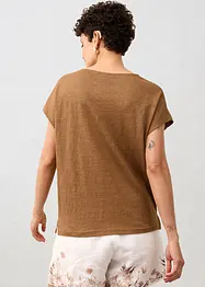 T-skjorte i 100% lin med blonder, bonprix