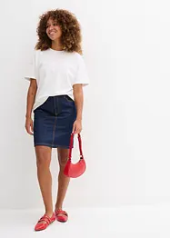Denimskjørt Mid Waist, Low Stretch, bonprix