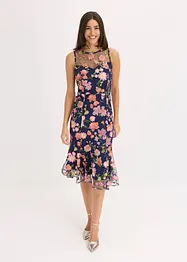 Midikjole med blomsterbroderi, bonprix