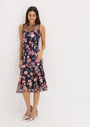 Midikjole med blomsterbroderi, bonprix