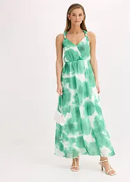 Stroppekjole i chiffon med nydelig trykt mønster, bonprix