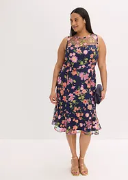 Midikjole med blomsterbroderi, bonprix