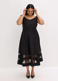 Off shoulder-kjole med blonder og belte, bonprix