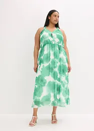 Stroppekjole i chiffon med nydelig trykt mønster, bonprix
