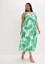 Stroppekjole i chiffon med nydelig trykt mønster, bonprix