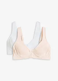 T-skjorte-BH med bøyle og økologisk bomull (2-pack), bonprix