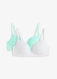 Push up-BH uten bøyle med bomull (2-pack), bonprix