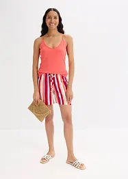 Singlet med spaghettistropper av ren økologisk bomull (3-pack), bonprix