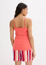 Singlet med spaghettistropper av ren økologisk bomull (3-pack), bonprix
