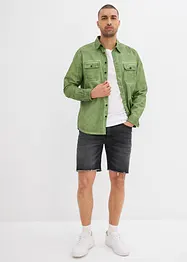 Denimshorts med stretch og råkanter, Relaxed Fit, bonprix