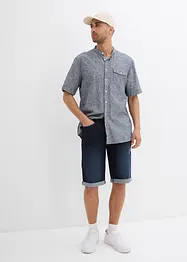 Bermudashorts i denim med stretch og oppbrett, Regular Fit, bonprix