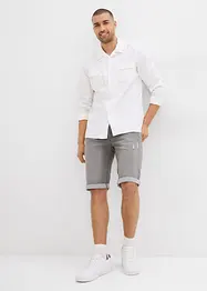 Bermudashorts i denim med stretch og oppbrett, Regular Fit, bonprix