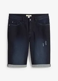 Bermudashorts i denim med stretch og oppbrett, Regular Fit, bonprix