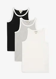 Singlet med økologisk bomull (3-pack), bonprix