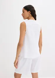 Blusetopp i lett linmiks, bonprix