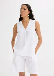 Blusetopp i lett linmiks, bonprix