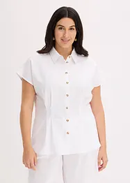 Kortermet bluse i luftig linmiks, bonprix
