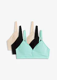 BH uten bøyle med økologisk bomull (3-pack), bonprix