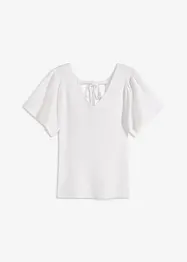 Ribbestrikket genser med korte vingeermer, bonprix
