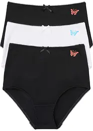 Høy truse med økologisk bomull (3-pack), bonprix