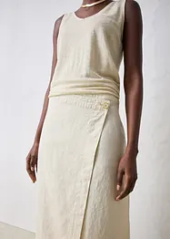 Omslagsskjørt i 100% lin, bonprix