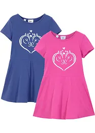 Jerseykjole av økologisk bomull (2-pack), bonprix