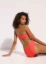 Badedrakt i strukturmateriale med transparente stropper, bonprix