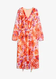 Chiffonkjole med volanger, bonprix