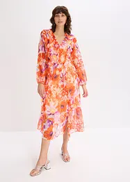 Chiffonkjole med volanger, bonprix