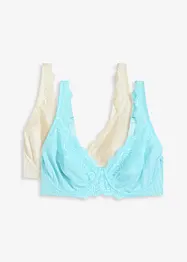 Bøyle-BH med delikate blonder (2-pack), bonprix