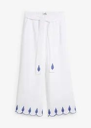 Culottes i lin med belte (2-delt sett), bonprix