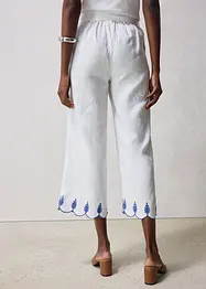 Culottes i lin med belte (2-delt sett), bonprix