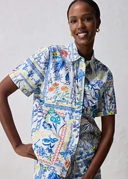 Skjortebluse med silkeandel, bonprix