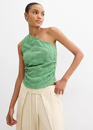 One shoulder-topp i strukturert materiale, bonprix