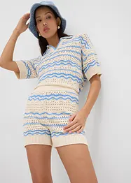 Strikkeshorts av luftig bomull-/linmiks, bonprix