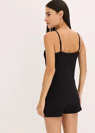Kort pyjamas i ribbemateriale i 100% bomull, bonprix