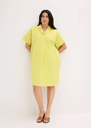 Kjole i bomull og vid modell med sydd fold, bonprix