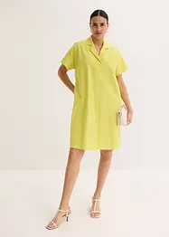 Kjole i bomull og vid modell med sydd fold, bonprix