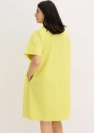 Kjole i bomull og vid modell med sydd fold, bonprix