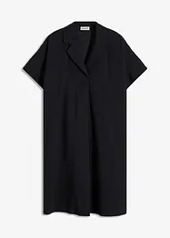 Kjole i bomull og vid modell med sydd fold, bonprix