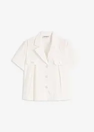 Kortarmet bluse i bomullspoplin, bonprix