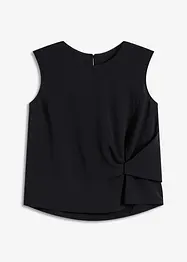 Ermeløs bluse med knute, bonprix