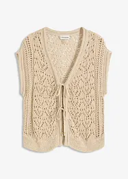 Strikket vest med viskose og hullstrikk, bonprix